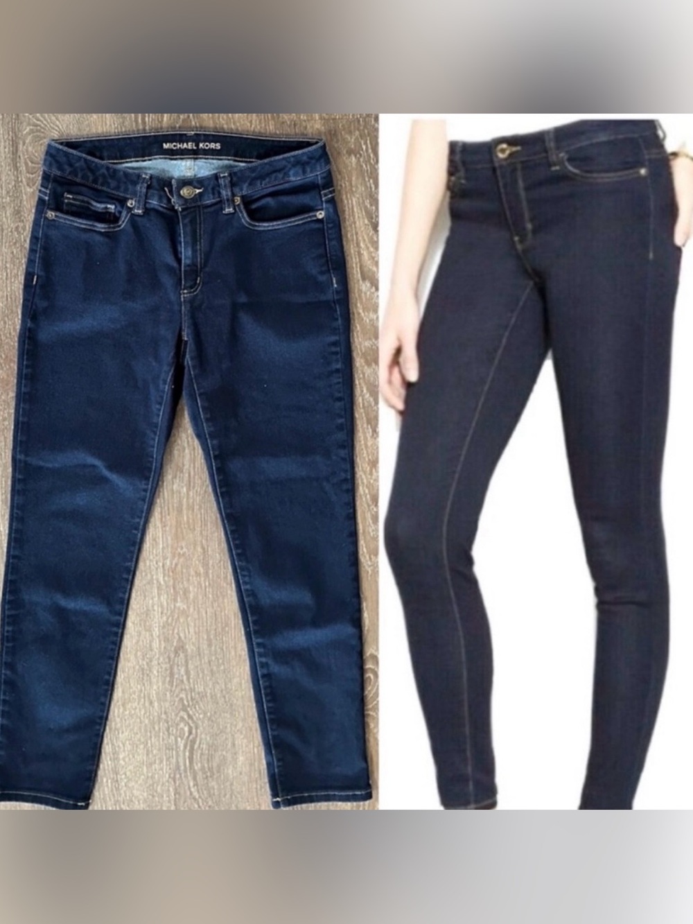 Women’s Michael Kors Izzy cropped Skinny  blue Jeans EUC Size 8.